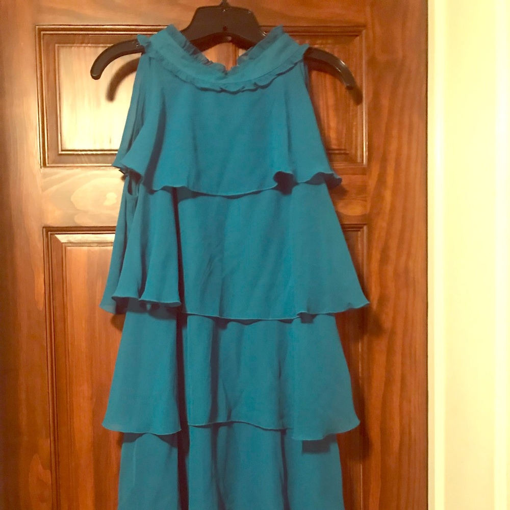 Teal tiered summer dress